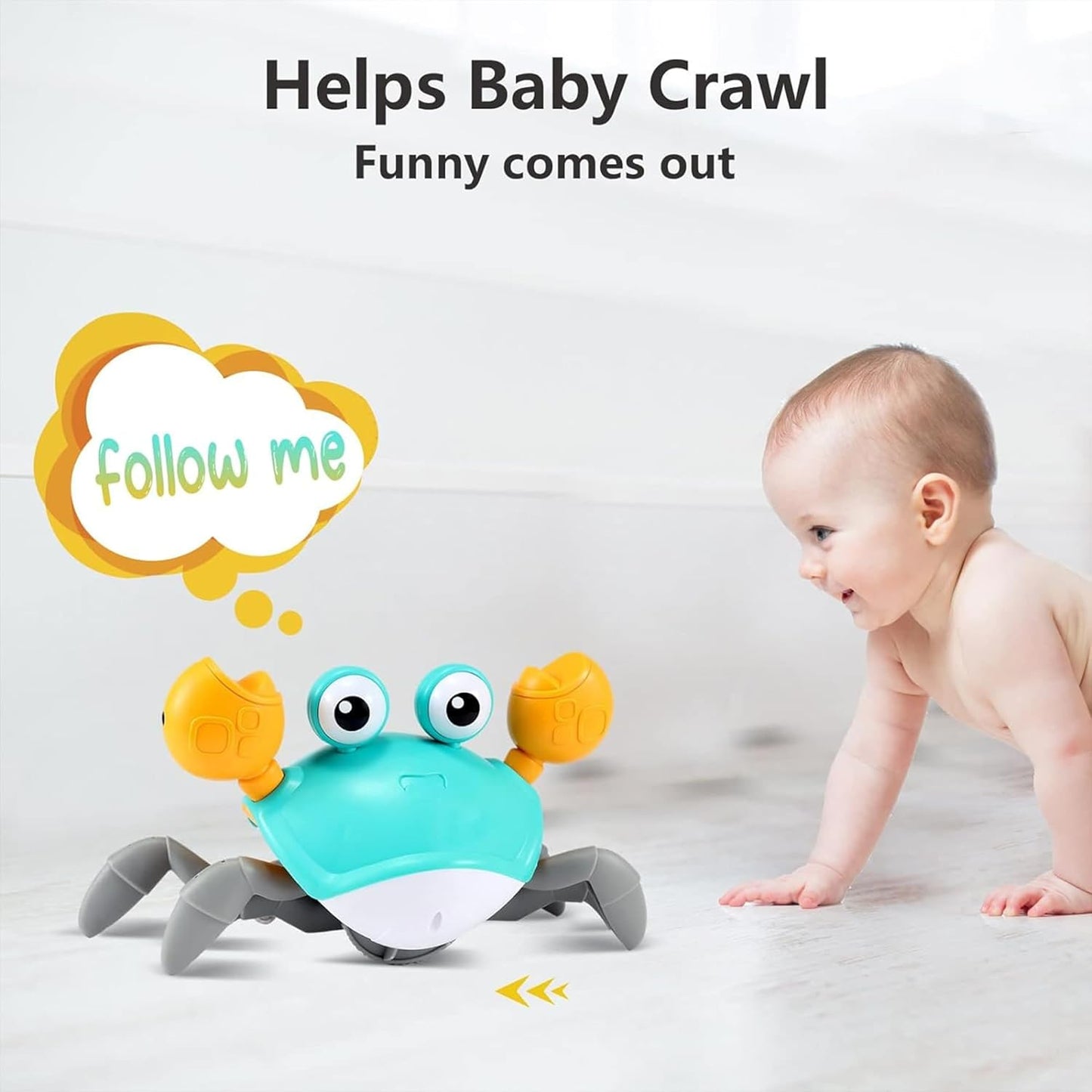 🦀✨ Musical Crawling Crab Toy – Smart Sensor, Light-Up Fun & Rechargeable!