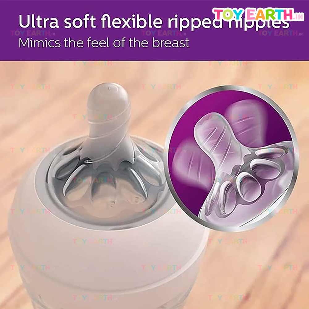 Philips Avent Natural | Milk New Born Baby Bottle | Ultra Soft Natural | Slow Flow | BPA Free | Ideal for 0 Month+ ToyEarth.in