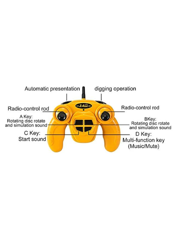 🏗️ Remote Control JCB Excavator – 2.4GHz Multifunction Toy | RC Toys