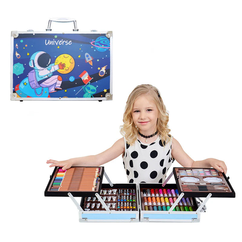 π¨ 145 Pcs Art Suitcase Set β Universe Edition | Complete Coloring & Painting Kit for Kids Boys (Design may vary)