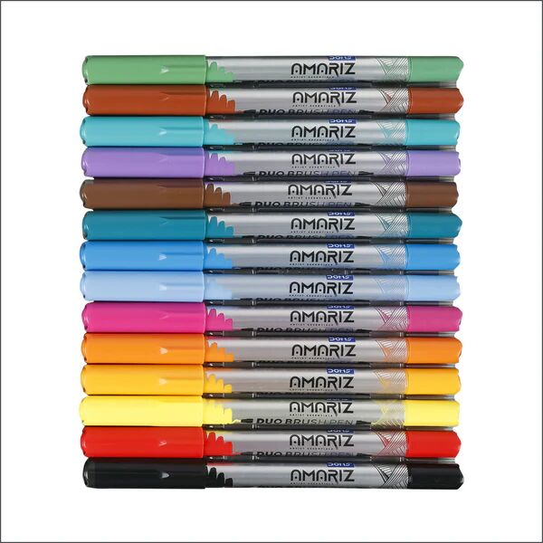 DOMS Amariz Duo Brush Pens | 14 colors | Soft Brush | Graffiti | calligraphy