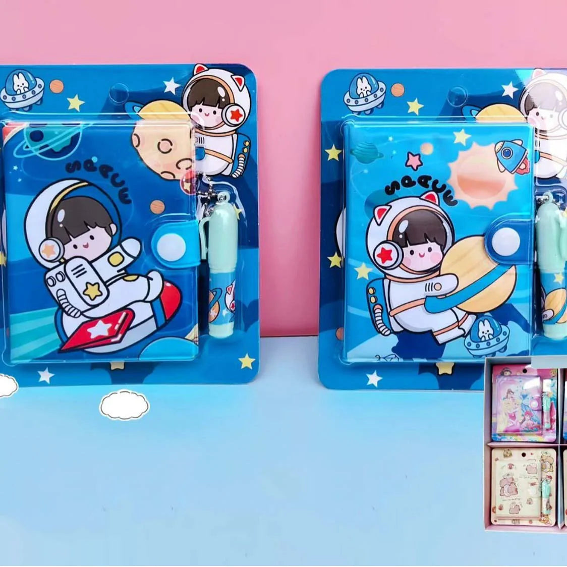 🌟 Mini Diary with Pen Set – Cute Astronaut Design | Perfect Return Gift for Kids