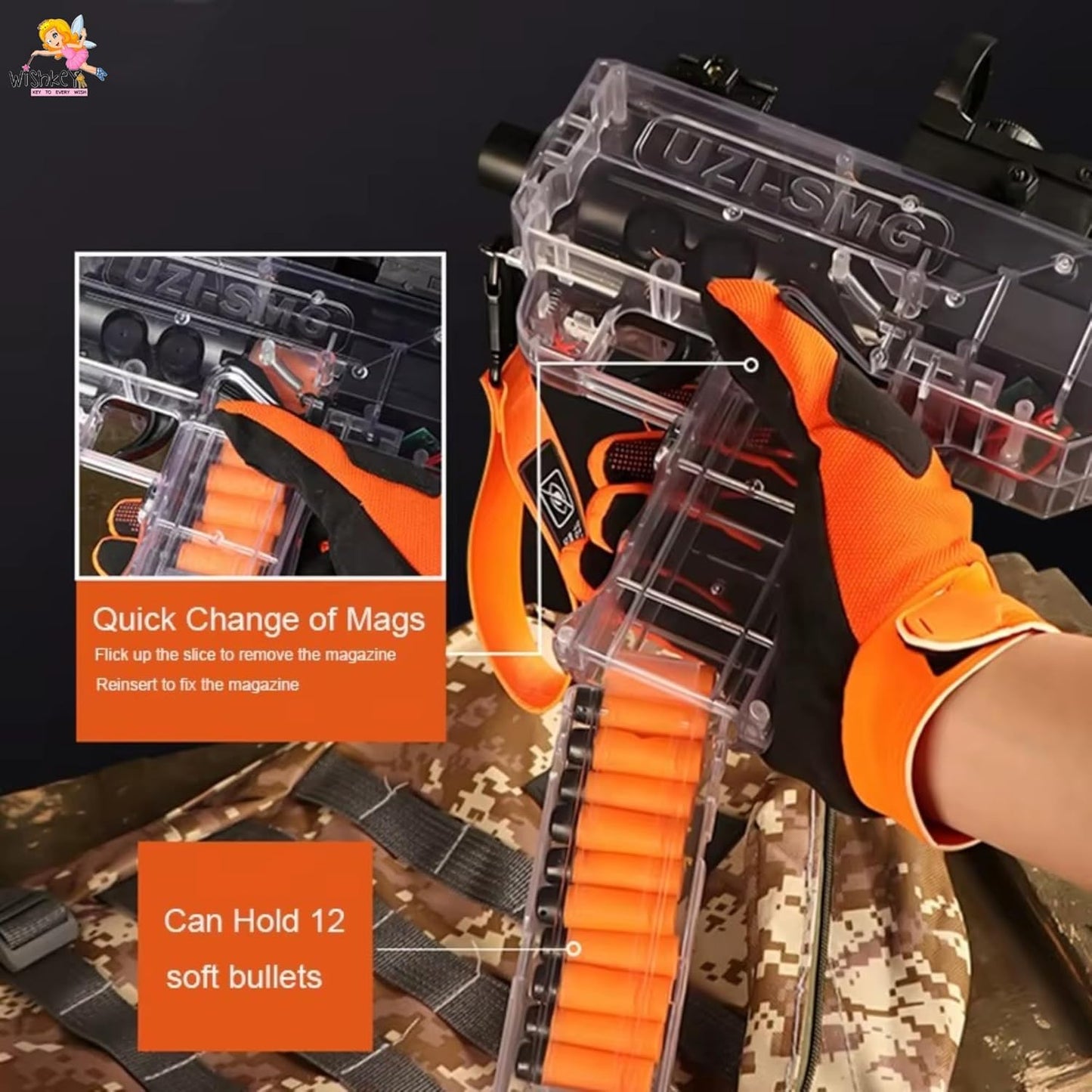 Uzi-SMG Automatic Foam Dart Gun | Soft Bullet Gun