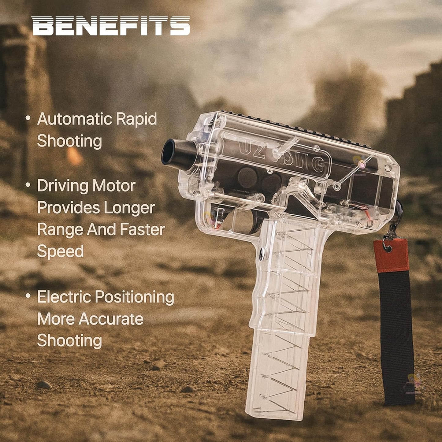 Uzi-SMG Automatic Foam Dart Gun | Soft Bullet Gun