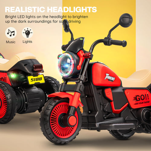 Bullet Harley New Rechargeable Ride-On Bike for Kids (1–4 Years) | Red | Light and Music | Toddler Electric Bike India