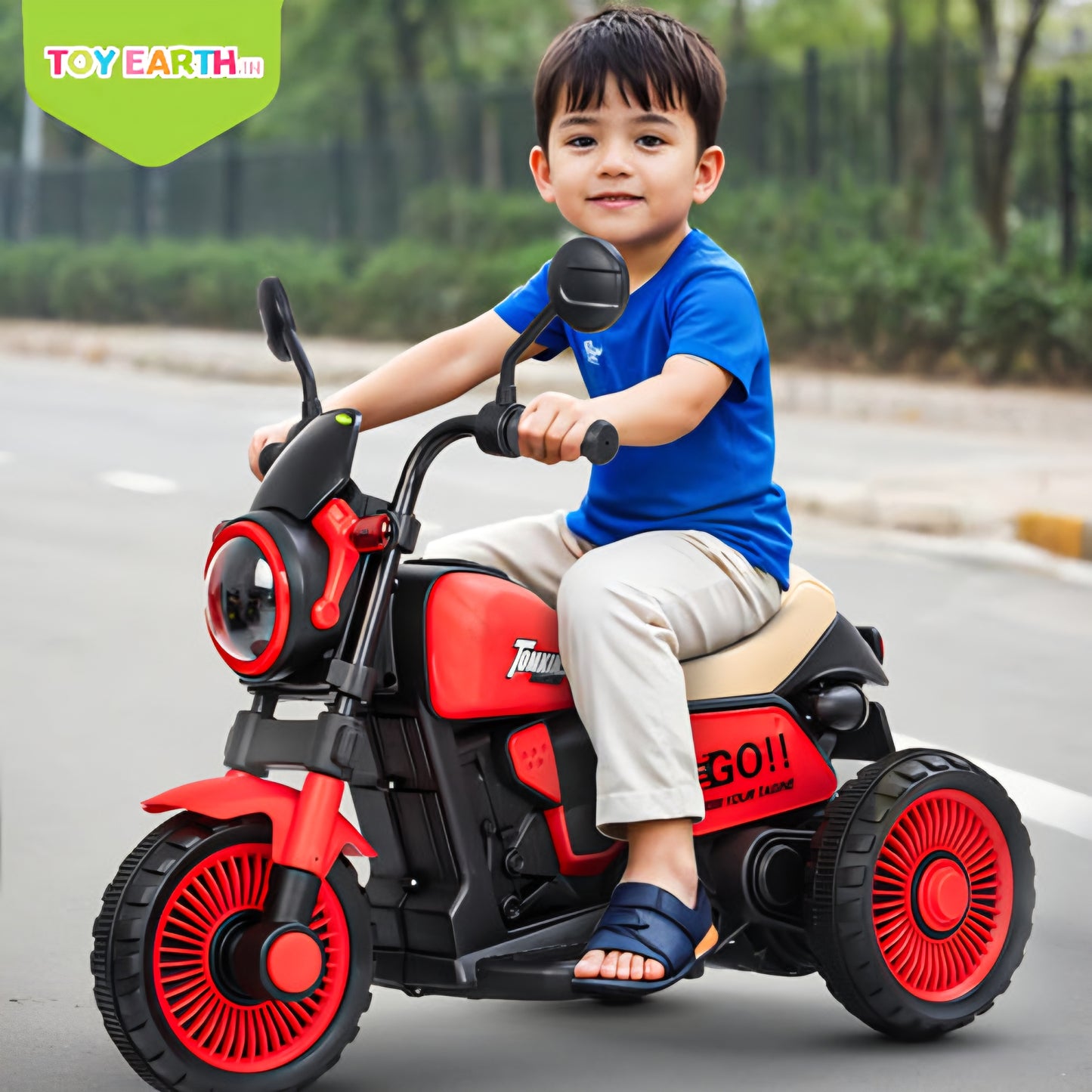 Bullet Harley New Rechargeable Ride-On Bike for Kids (1–4 Years) | Red | Light and Music | Toddler Electric Bike India