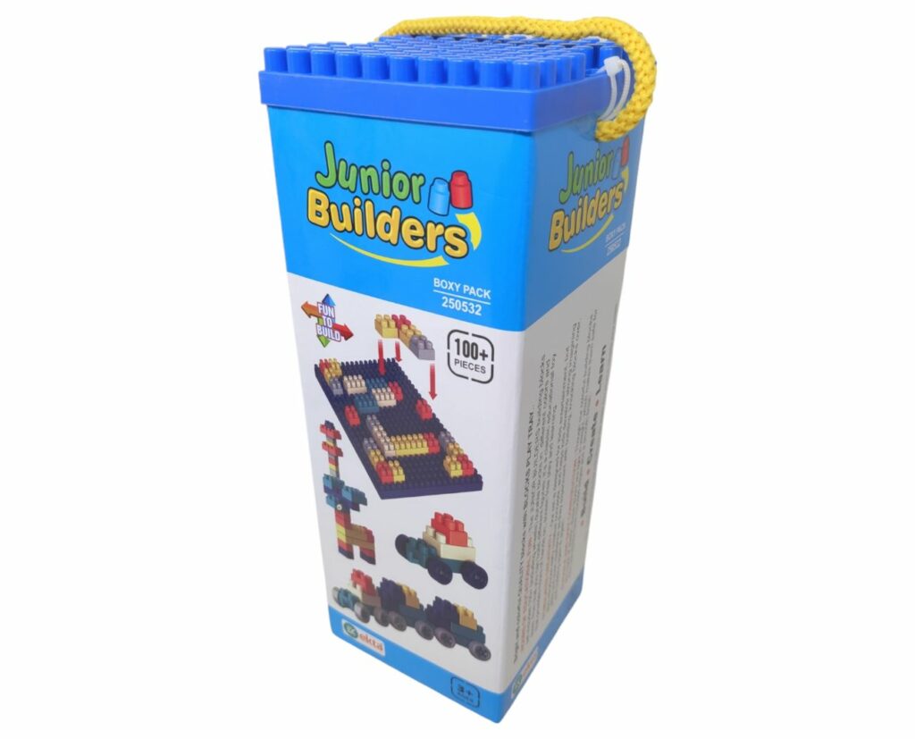 Junior Builders 100+ Pieces Educational Building Blocks Set – Creativity & Learning for Kids (3+ Years)