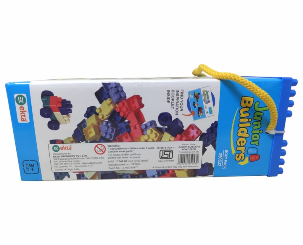 Junior Builders 100+ Pieces Educational Building Blocks Set – Creativity & Learning for Kids (3+ Years)