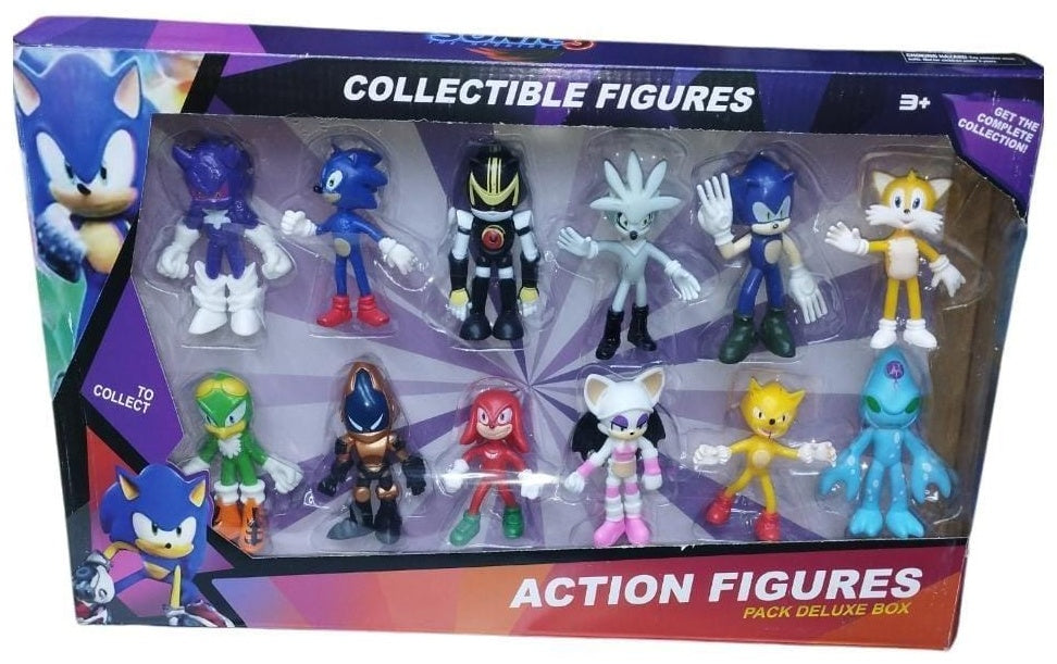12-Piece Sonic Collectible Action Figures Set – Deluxe Pack for Kids & Fans (Ages 3+)