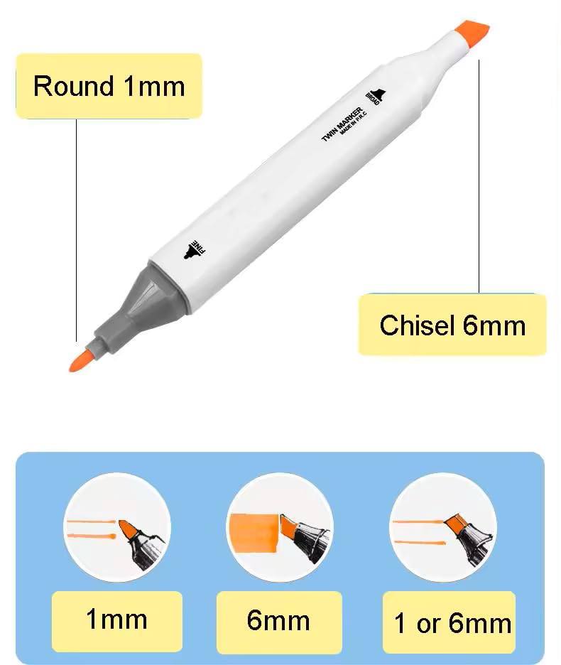 🎨 TouchCool Twin Head Sketch Marker – 18 Color Set | Best Choice