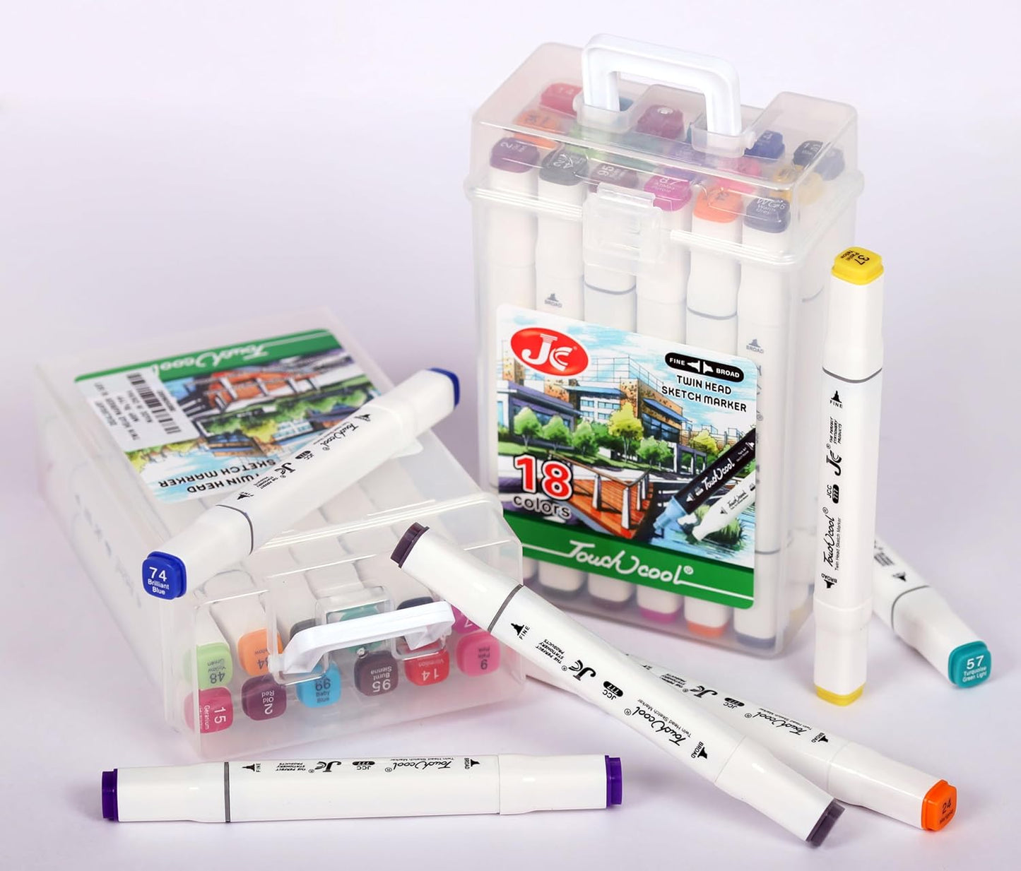 🎨 TouchCool Twin Head Sketch Marker – 18 Color Set | Best Choice