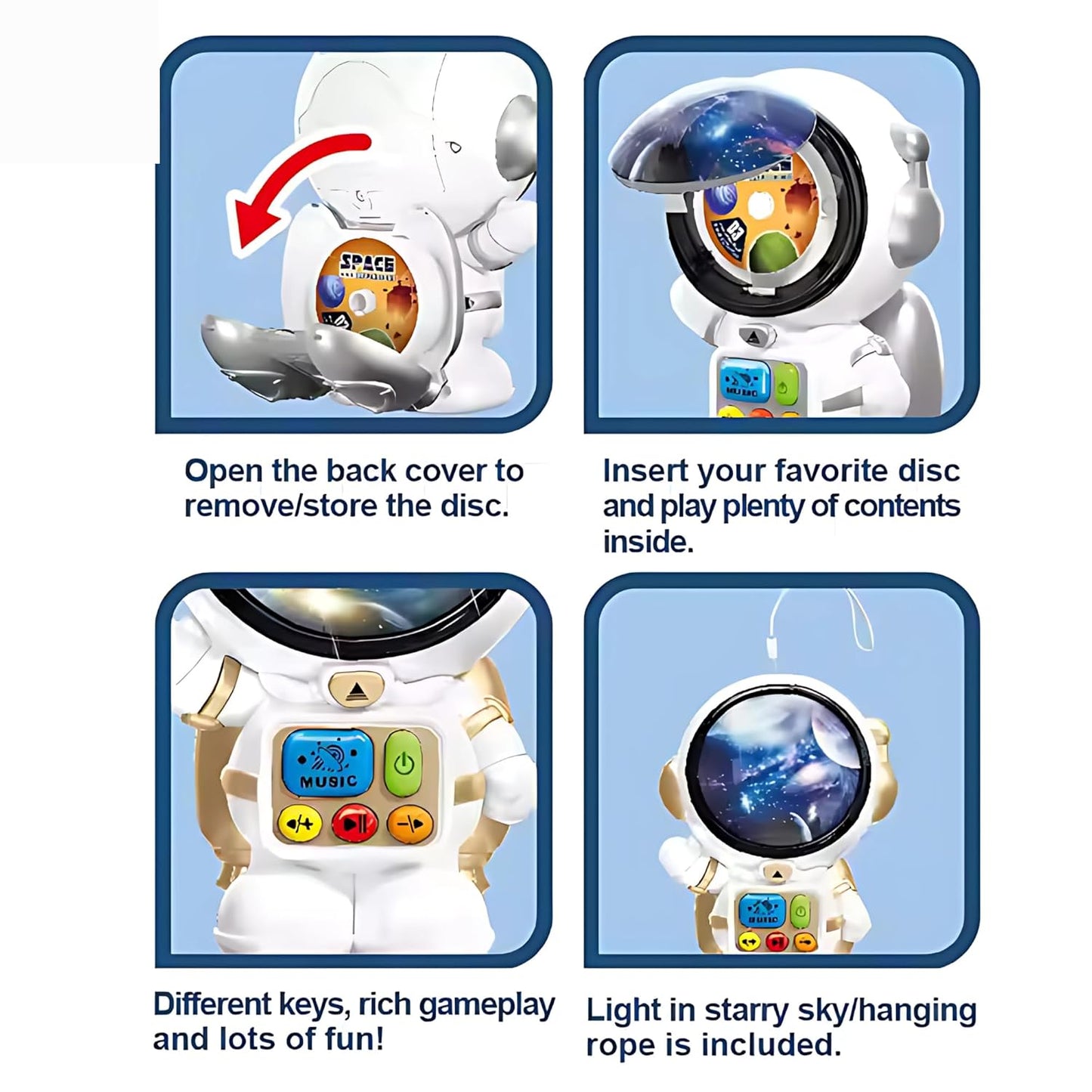 🚀 LUMO Space Disc Machine – Astronaut Learning & Music Toy (Model: LMI-1180A)