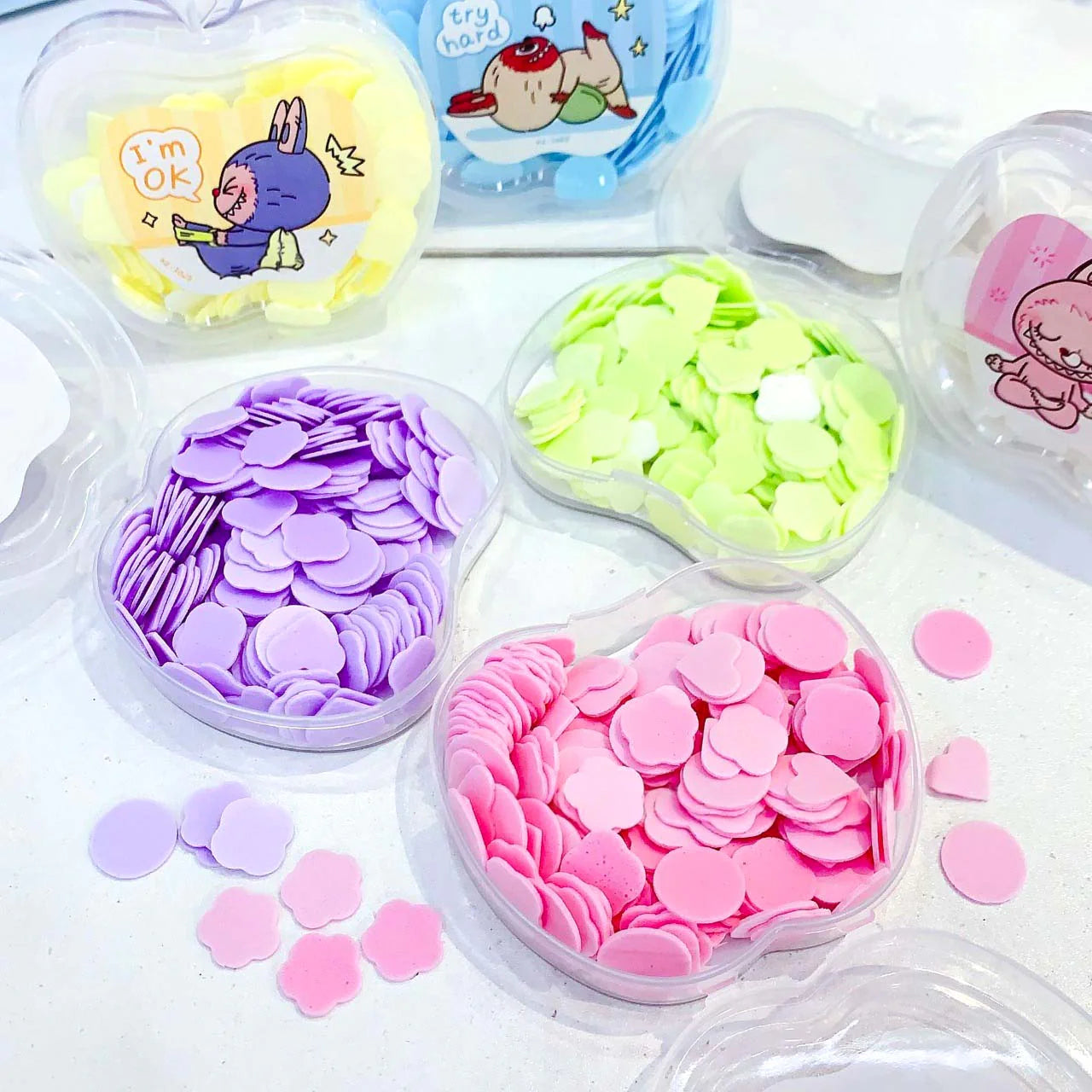 🫧 Mini Heart Box Paper Soap – Fragrant Travel Hand Wash Sheets (Pack of 3)