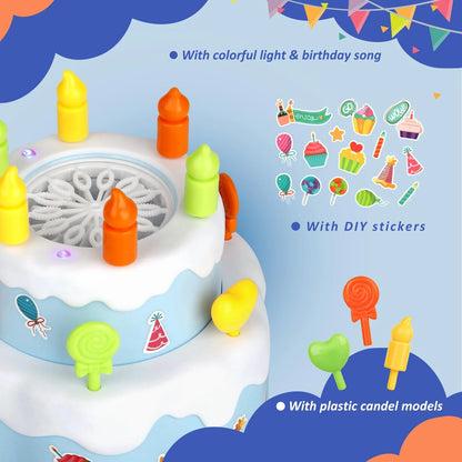 Birthday Cake Bubble Machine Toy – Music, Lights & Non-Stop Bubbles! 🎈