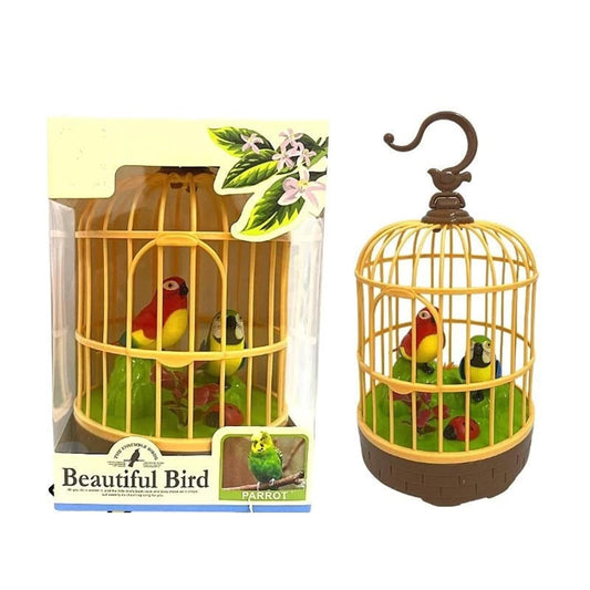 Beautiful Singing Bird in Cage – Sound & Motion Activated Toy | Flapping Wings, Moving Beak & Chirping Sounds