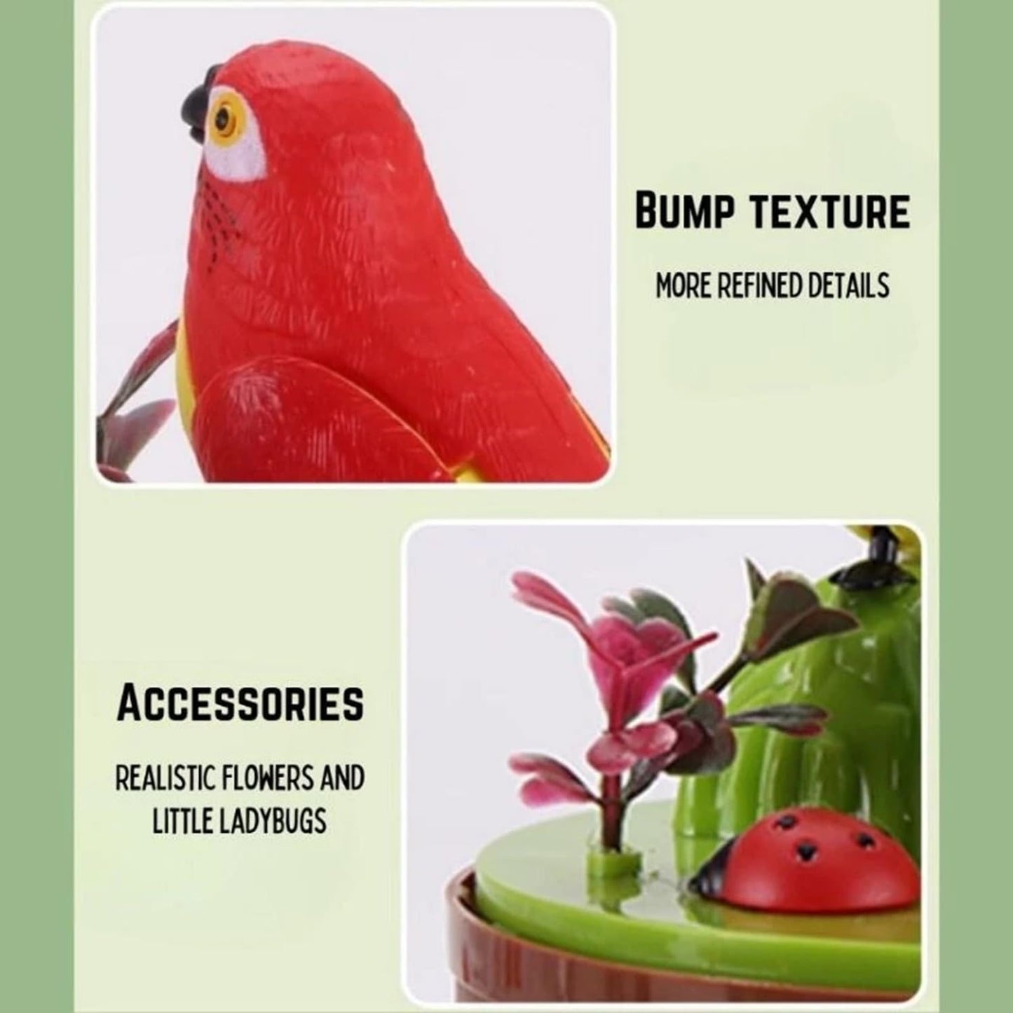 Beautiful Singing Bird in Cage – Sound & Motion Activated Toy | Flapping Wings, Moving Beak & Chirping Sounds