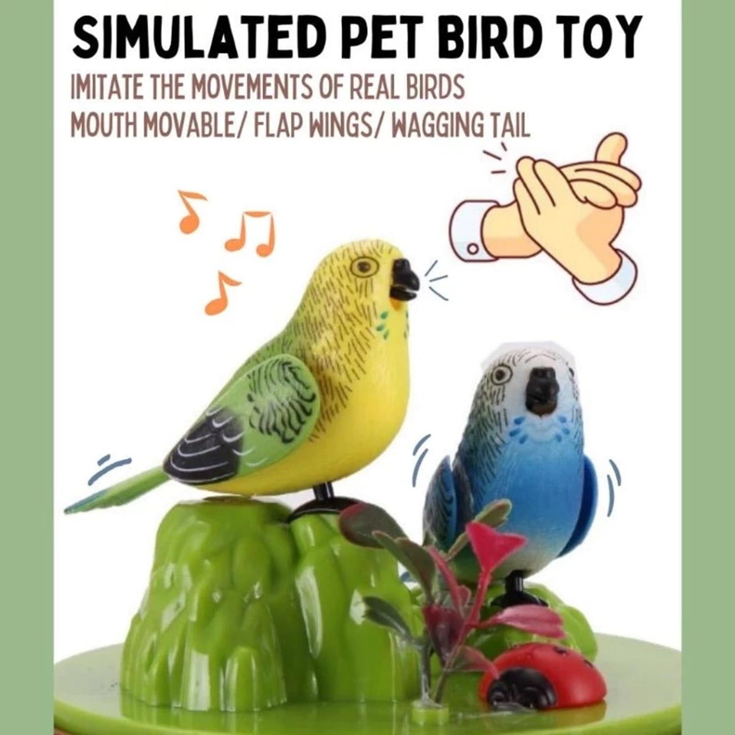 Beautiful Singing Bird in Cage – Sound & Motion Activated Toy | Flapping Wings, Moving Beak & Chirping Sounds