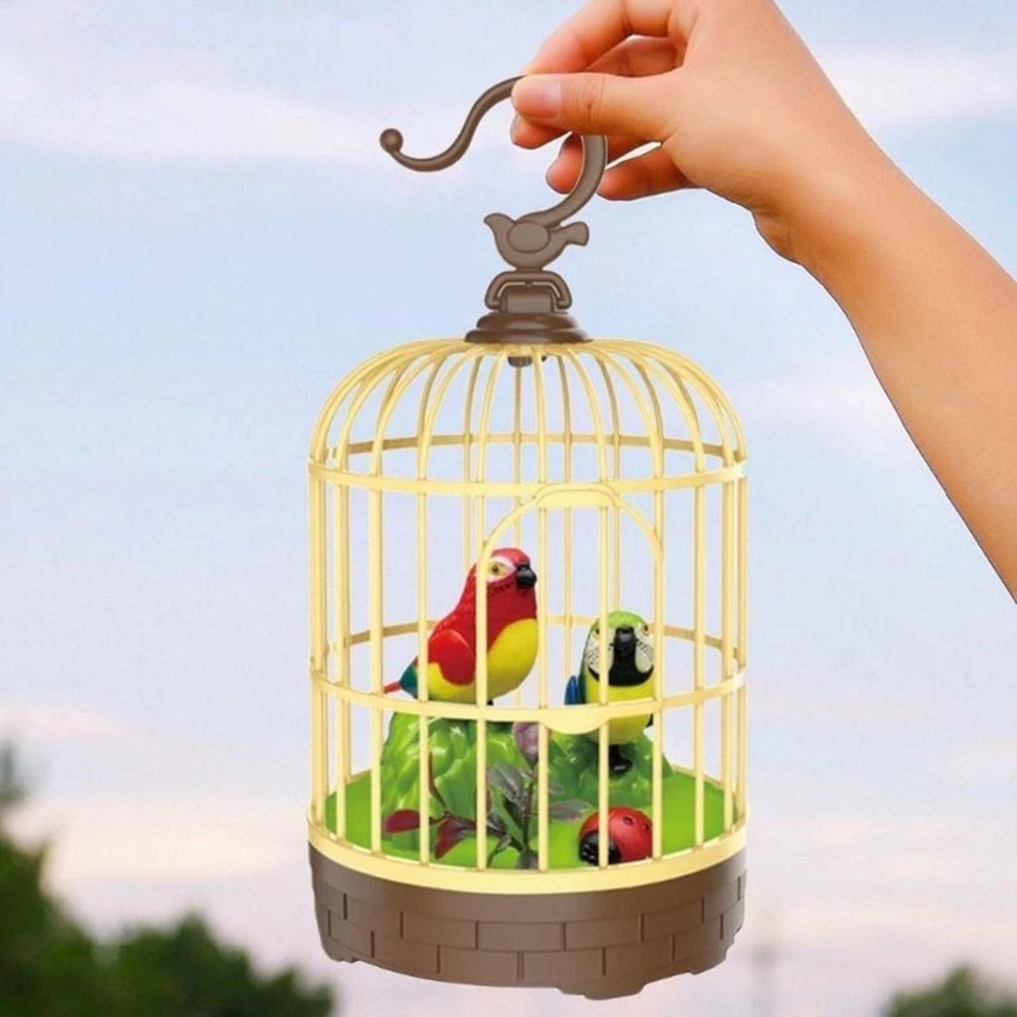 Beautiful Singing Bird in Cage – Sound & Motion Activated Toy | Flapping Wings, Moving Beak & Chirping Sounds