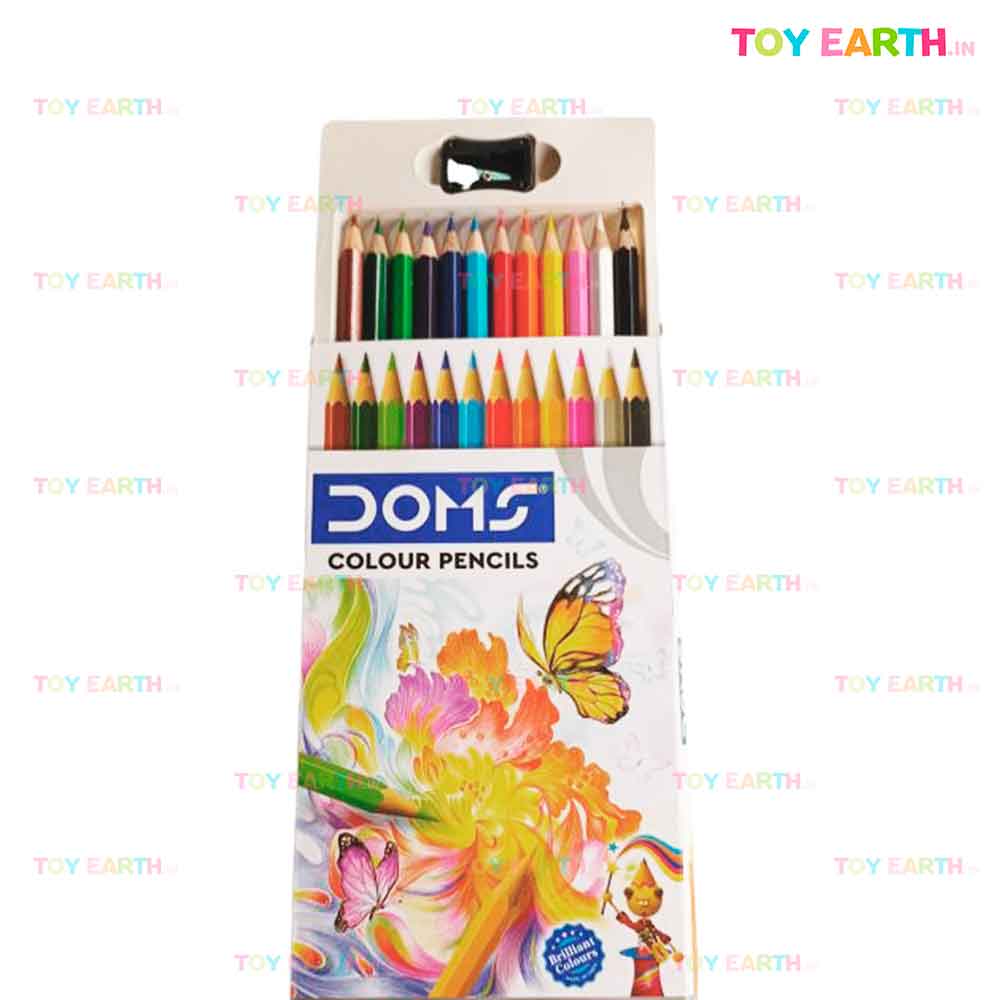 Flipkart.com | DOMS Colour Pencil Flat Tin 12 Shades Hexagonal Shaped Color  Pencils -