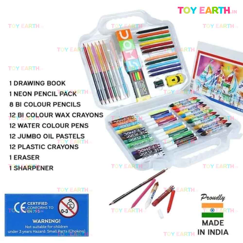 PATLY 68 Pc Color Set/Kit For Kids | All in 1 Colors Box For Boys And Girls  | Art Craft Kit (Multicolour, Qty- 1) : Amazon.in: Toys & Games