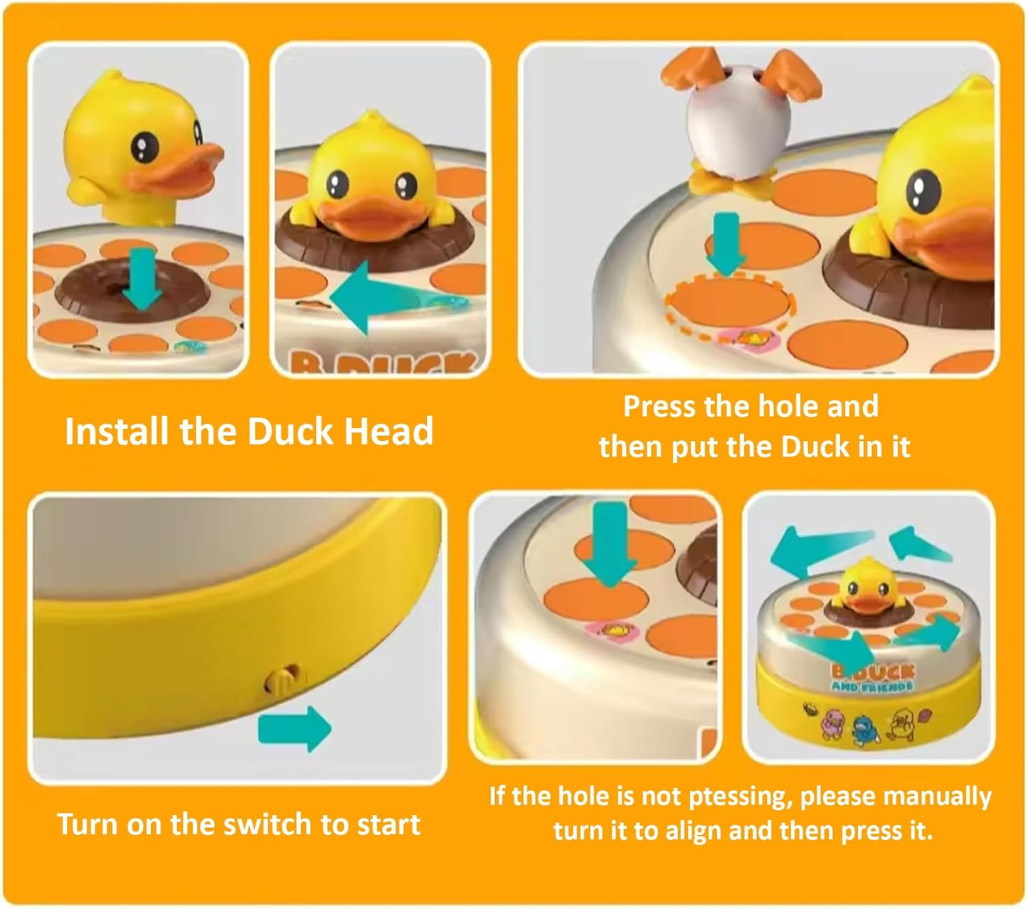 B.Duck & Friends Bouncing Carousel – Interactive Duck Catching Game for Kids (3+ Years)
