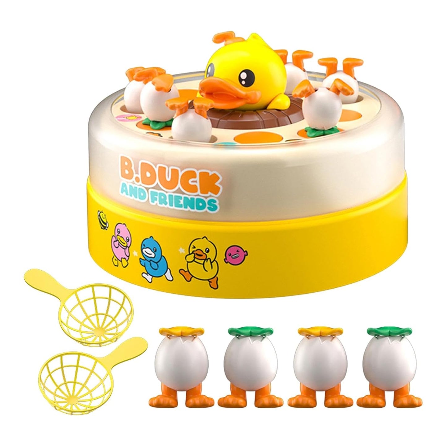 B.Duck & Friends Bouncing Carousel – Interactive Duck Catching Game for Kids (3+ Years)