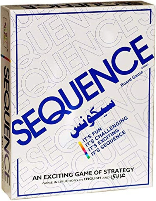 Sequence Board Game – Classic Strategy Card Game for Family & Friends | 2–12 Players | English & Arabic Instructions | Age 7+