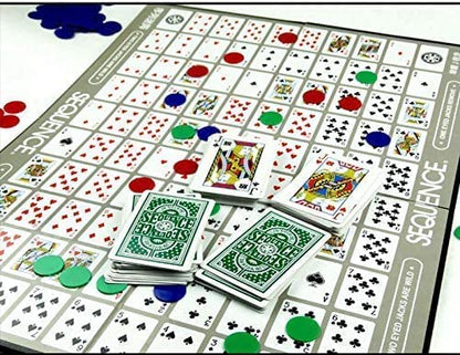 Sequence Board Game – Classic Strategy Card Game for Family & Friends | 2–12 Players | English & Arabic Instructions | Age 7+