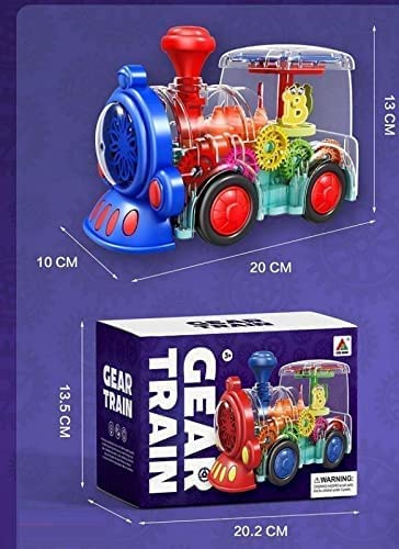 🚂✨ Transparent Gear Train Musical Toy — Light, Music & Motion Fun for Kids!