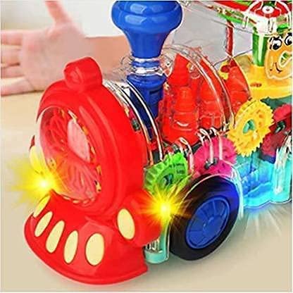 🚂✨ Transparent Gear Train Musical Toy — Light, Music & Motion Fun for Kids!