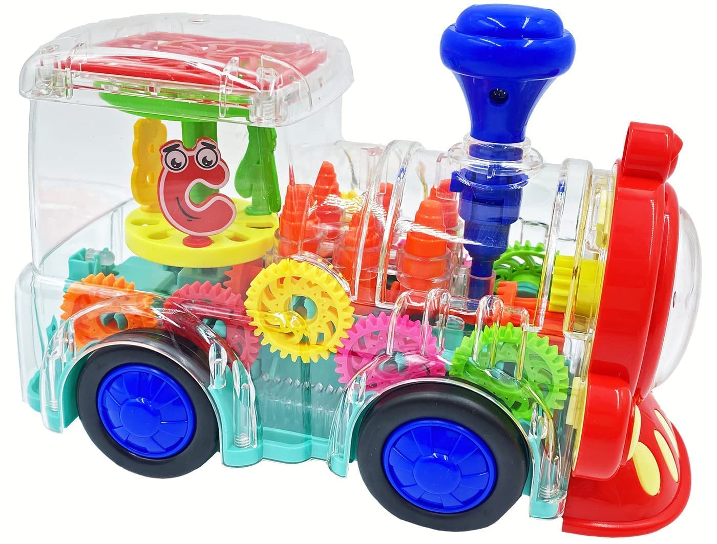 🚂✨ Transparent Gear Train Musical Toy — Light, Music & Motion Fun for Kids!
