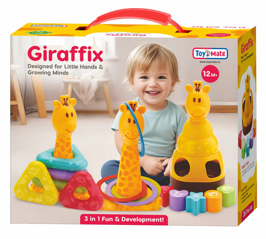 Toys Mate Giraffix – 3-in-1 Stack, Sort & Toss Toy for Toddlers (12M+)
