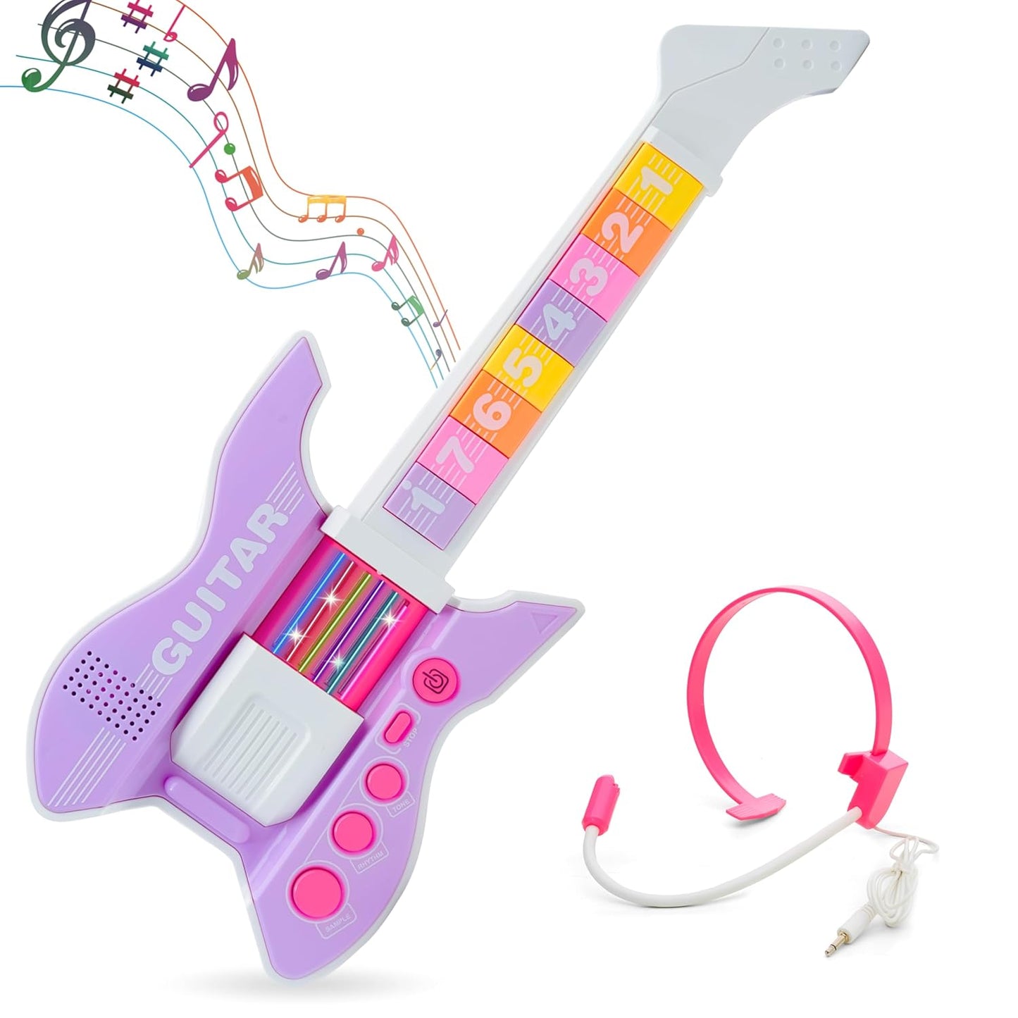 🎸 Sensor-String Musical Guitar With Mic (Kids Toy)