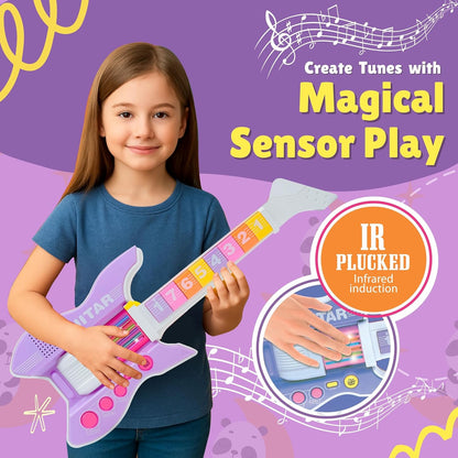 🎸 Sensor-String Musical Guitar With Mic (Kids Toy)