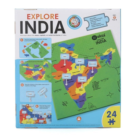 Explore India – States & Capitals Educational Puzzle (24 Pieces)