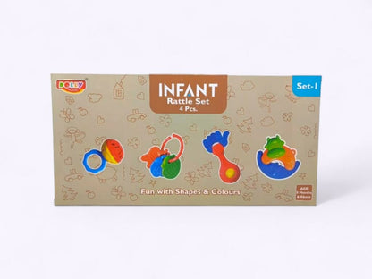 🍼 Infant Rattle Set – 4 Pieces (Set-1) | jhun jhuna