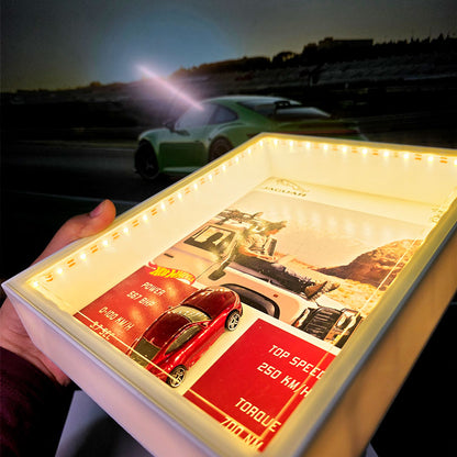 Led Frame Custom With Hotwheels Car scale Model | Best Gift For Valentines Day | Car Lovers Frames | Car Collection | 10*8