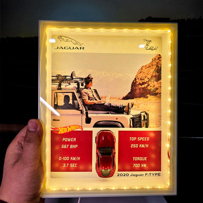 Led Frame Custom With Hotwheels Car scale Model | Best Gift For Valentines Day | Car Lovers Frames | Car Collection | 10*8