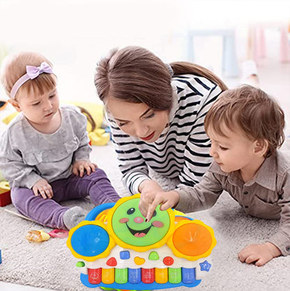 🎶 Kids Musical Keyboard Piano & Drum Toy – Light & Sound Learning Fun 🎶