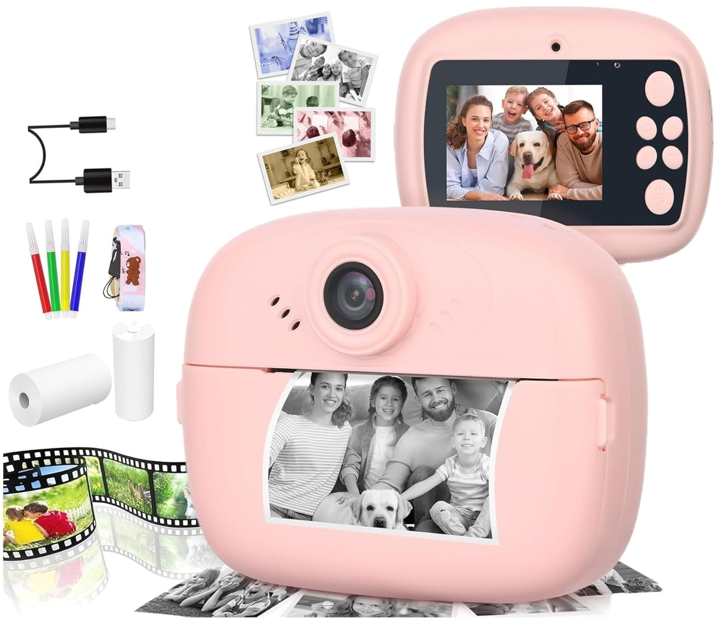 DIY Print Instant Camera | Black & White | Video Recording | MicroSD Support | Photo Save