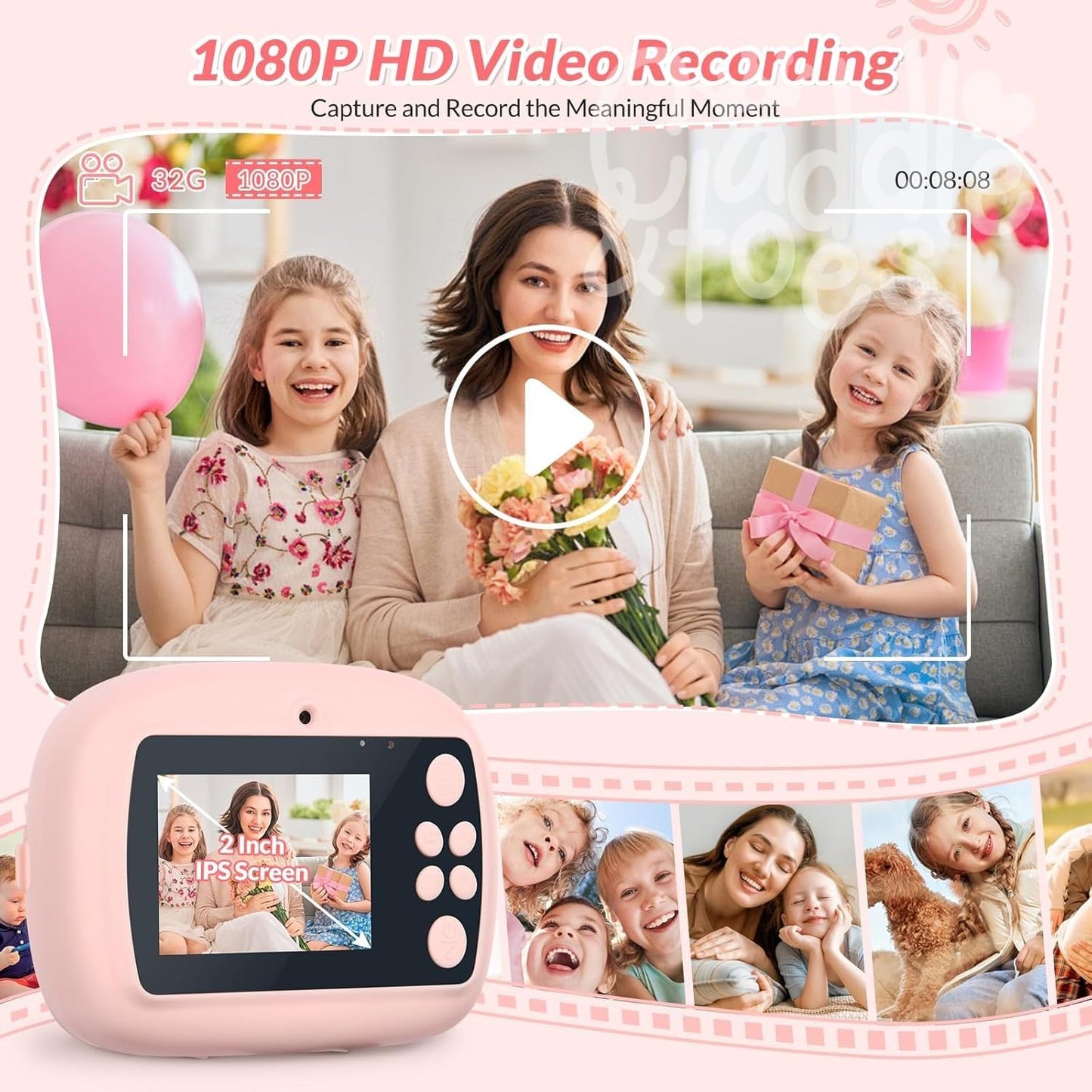 DIY Print Instant Camera | Black & White | Video Recording | MicroSD Support | Photo Save
