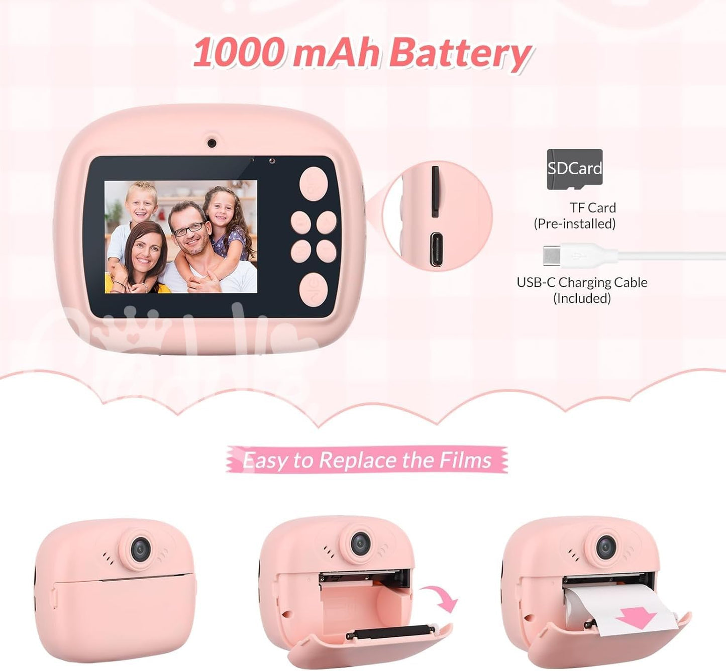 DIY Print Instant Camera | Black & White | Video Recording | MicroSD Support | Photo Save