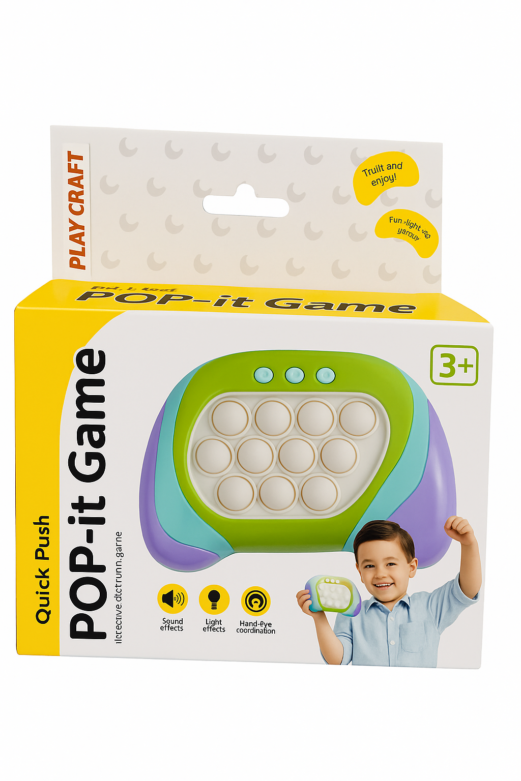 Play Craft POP-it Game – Quick Push Sensory Toy with Lights & Sounds (Ages 3+)