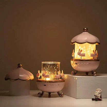 🌙 Rotating Bunny Night Light Projector with Music & 360° Starry Projection | Kids Room Lamp
