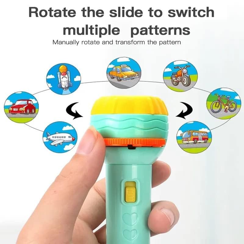 🦁 Kids Mini Projector Torch – Animal & Object Story Projection Light Toy