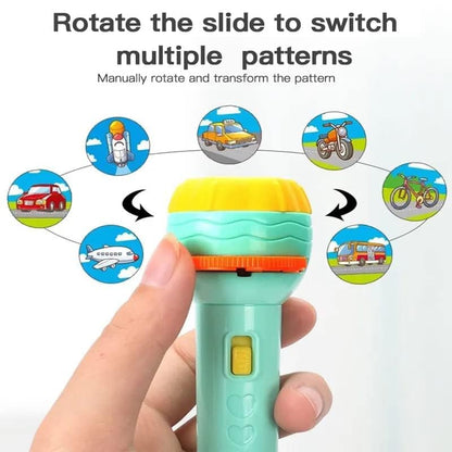 🦁 Kids Mini Projector Torch – Animal & Object Story Projection Light Toy