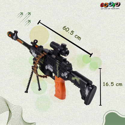 Kids Electronic Machine Gun Toy with Lights, Sound & Vibration