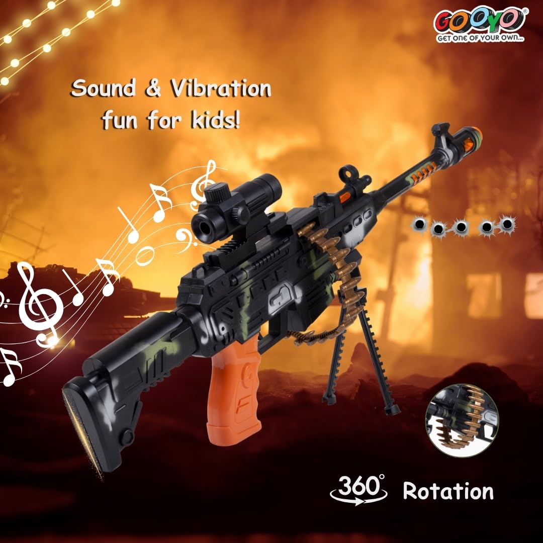 Kids Electronic Machine Gun Toy with Lights, Sound & Vibration