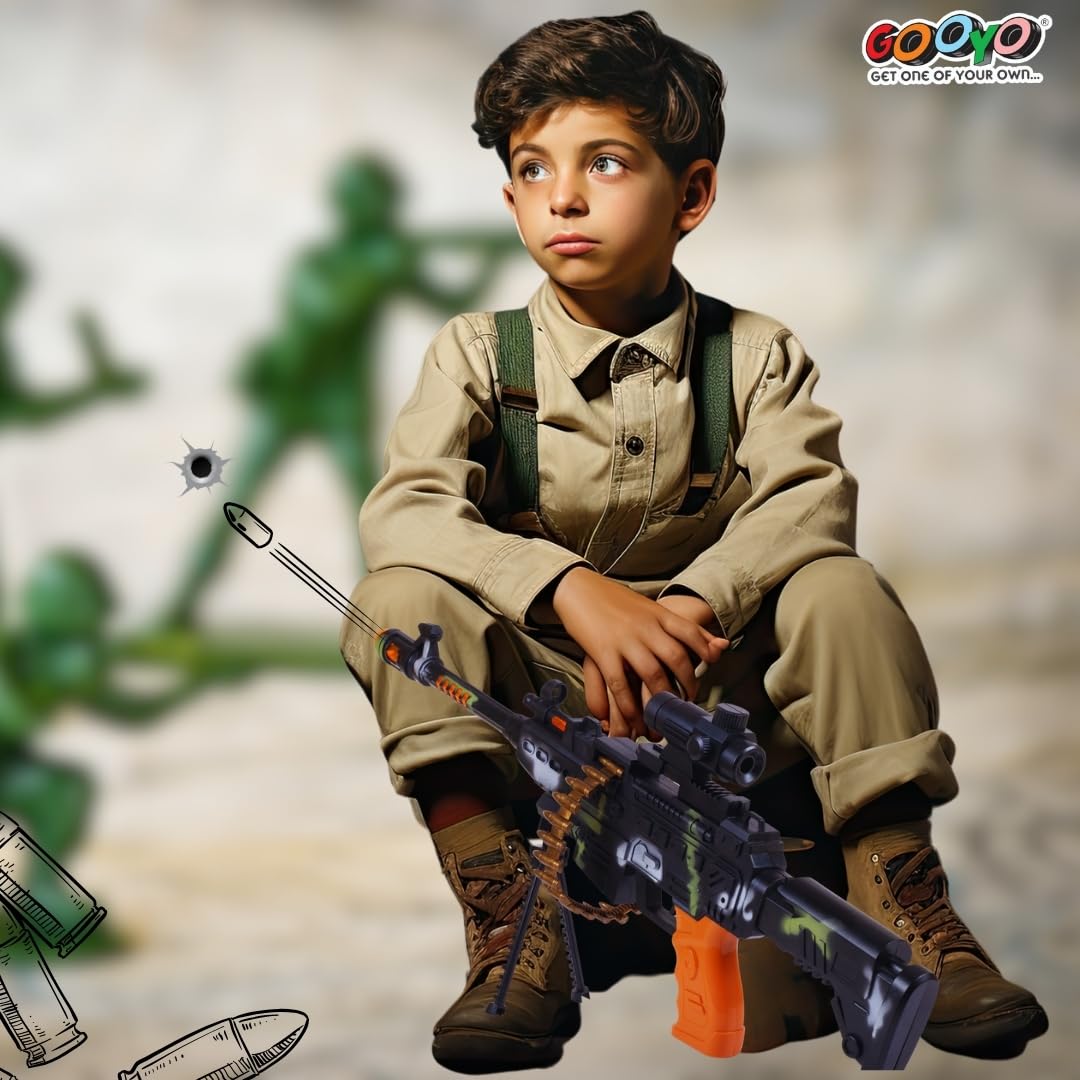 Kids Electronic Machine Gun Toy with Lights, Sound & Vibration