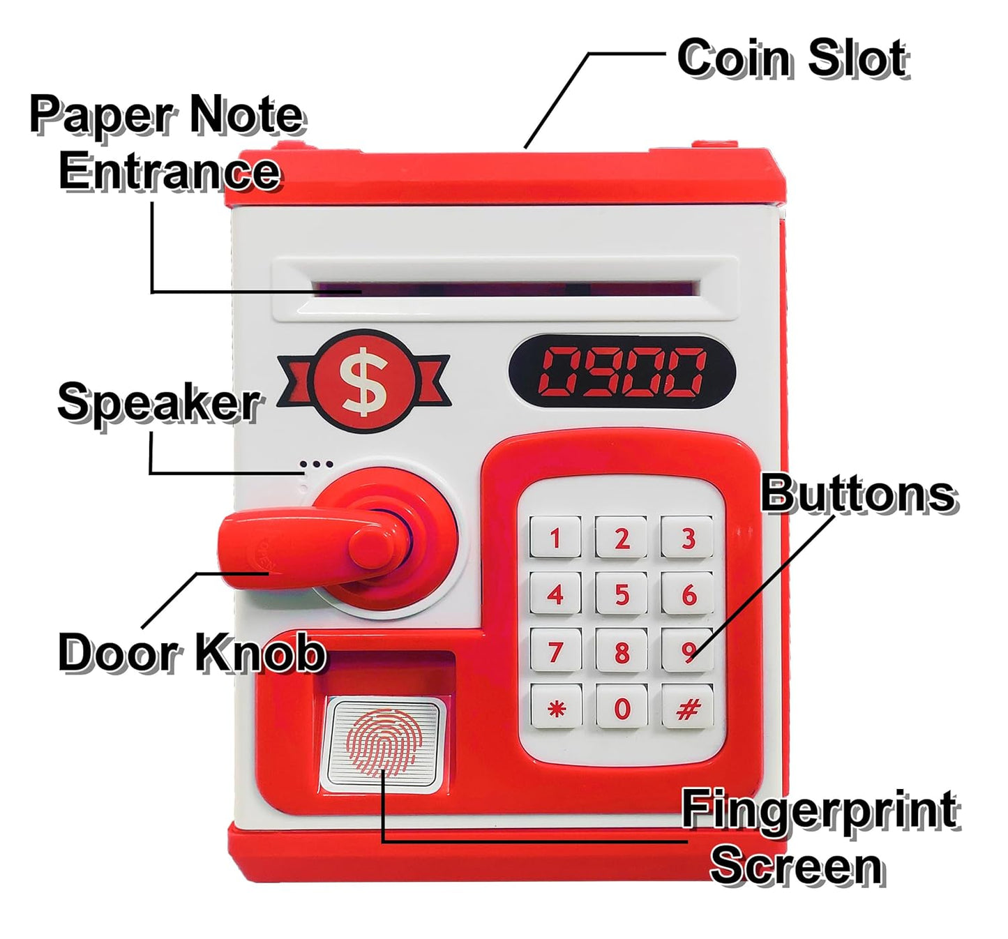 Electronic Fingerprint Money Safe for Kids – Automatic Bank note Insert | Password & Touch Sensor